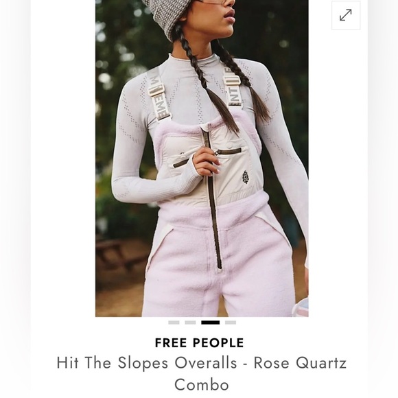 Free People Hit The Slopes Overalls Size Large NEW - Picture 4 of 16
